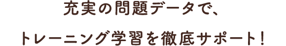 充実の問題データで、トレーニング学習を徹底サポート！